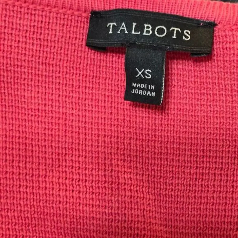 Talbots Ruffle Detail Pink Zippered Sweater Cardigan Blazer Size‎ XS